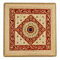 Golden Ethnic Meenakari Work Heavy Square Chowki / Bajot